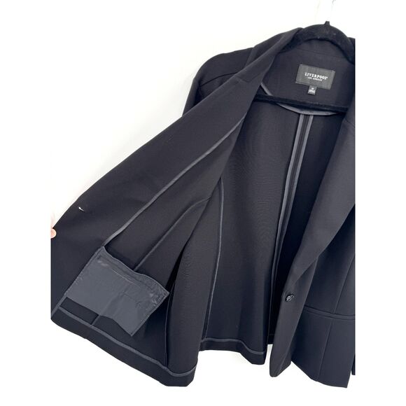 LIVERPOOL Black Modern 1 Button Stretch Fitted Blazer Jacket Size 3X - Picture 7 of 10